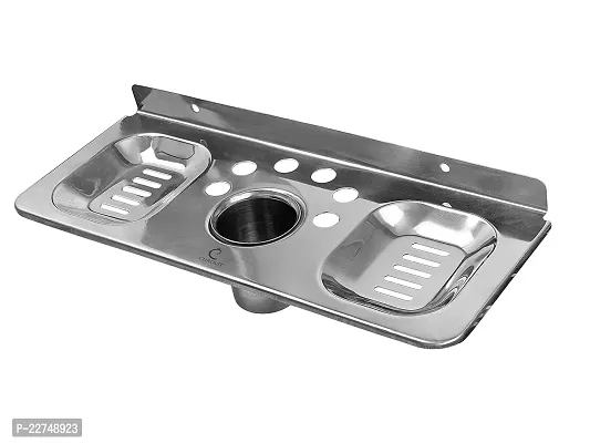 Stainless Steel Two Soap Dish  Tumbler Set/Soap Holder for Bathroom