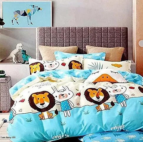 Neekshaa 200 TC Cotton Double Bed Printed Bedsheet with Two Pillow Covers_Size-90*90 inch