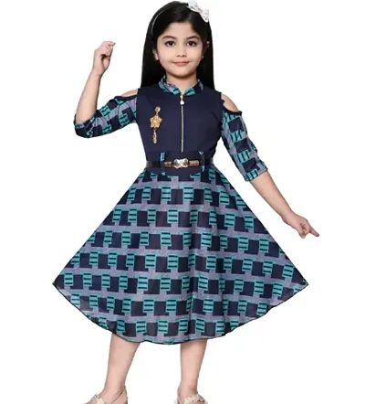 Beautiful Blend Self Pattern Frocks For Girl