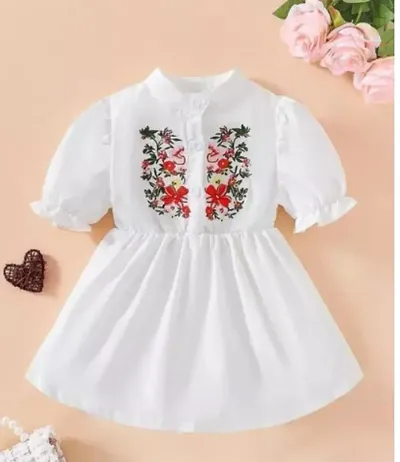 Beautiful Blend Self Pattern Frocks For Girl