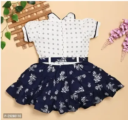 Beautiful White Cotton Blend Self Pattern Frocks For Girl