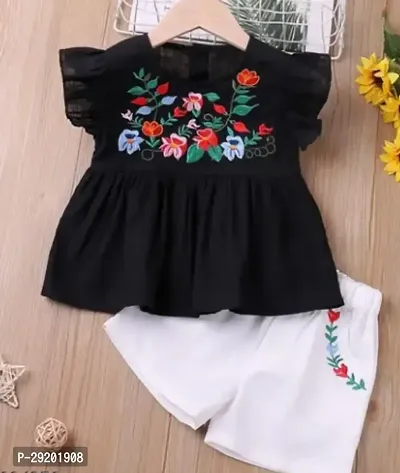 Stylish Black Cotton Blend Dresses For Girls