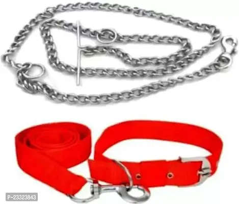 Dog Collar And Chainnbsp;nbsp;Large Red Pack Of 2-thumb0