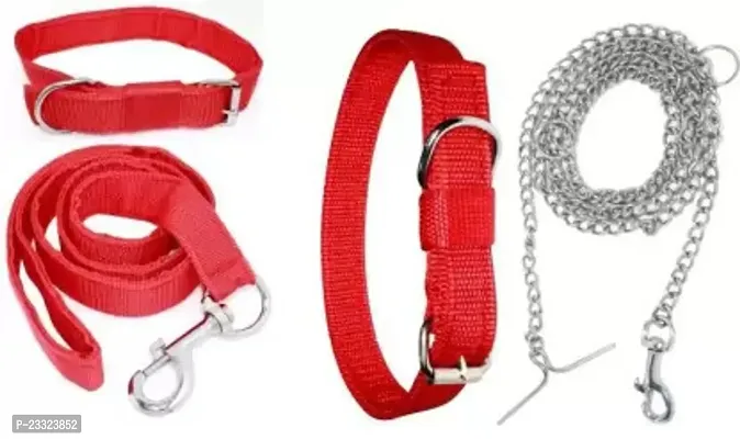 Dog Collar And Leashnbsp;nbsp;Medium Red Pack Of 4