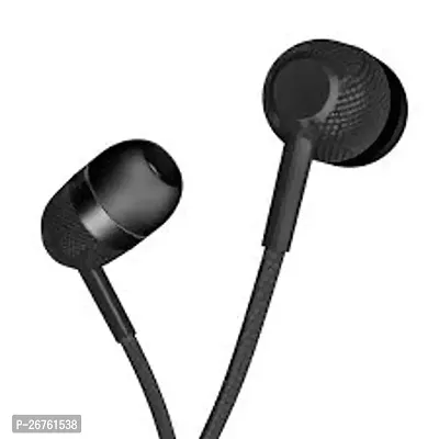 Stylish Nail Wired In Ear Earphones With Mic - Black