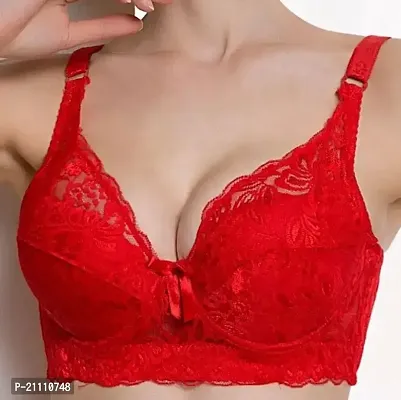Stylish Red Cotton Solid Bras For Women-thumb0