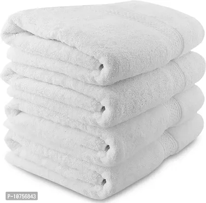 Hashcart Soft Absorbent Cotton Towel Sheets/Bath Sheets/Bath Washcloths/White Cotton Bath Towel Sets for Bathroom, Beach, Spa, Pool (1 Pcs Only) | 15x24 inch-thumb0
