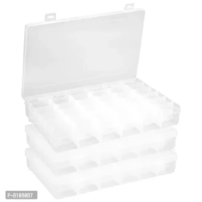 Classy Plastic Case Storage Organizer Box with 36 Grids, Pack of 3