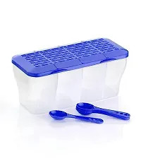 Multipurpose Plastic 4 In 1 Masala Box for Kitchen, Transparent Pickel Box, 4 Compartment Storage C (PACK OF 1)-thumb3