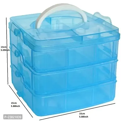 18 Grid Plastic Transparent Jewelry Storage Box Portable Jewelry Box Accessories for Earrings Ring (Square Shape)-thumb0