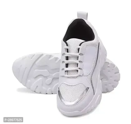 Stylish White Synthetic Solid Running Shoes For Women-thumb0