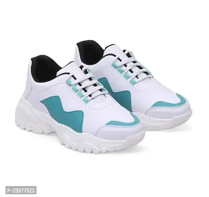 Stylish Blue Synthetic Colourblocked Running Shoes For Women-thumb0