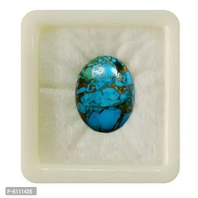 Alluring Natural 6.25 Ratti 5.68 Carat Copper Turquoise Gemstone Firoza Oval For Astrological Use-thumb0