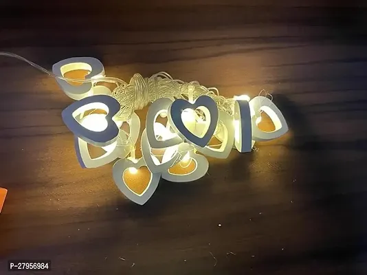 Super Wooden Heart String Lights for Indoor Outdoor Decoration Light for Decorations on Valentines Day4 Meters 14 LedWarm White