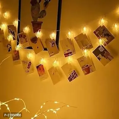 Super Heart Photo Clip LED 4 Meter Plugin String Lights for Photo Hanging Birthday Festival Wedding Party for Home Patio Lawn Restaurants Home Decoration Warm White