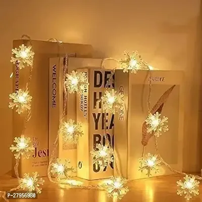 Super Snowflake Serial String Lights for Decoration  10 LED Snow Flake Fairy Lights Waterproof Indoor Outdoor for Home Decoration Christmas Tree DecorationDiwali Decoration Warm White 4 Meters