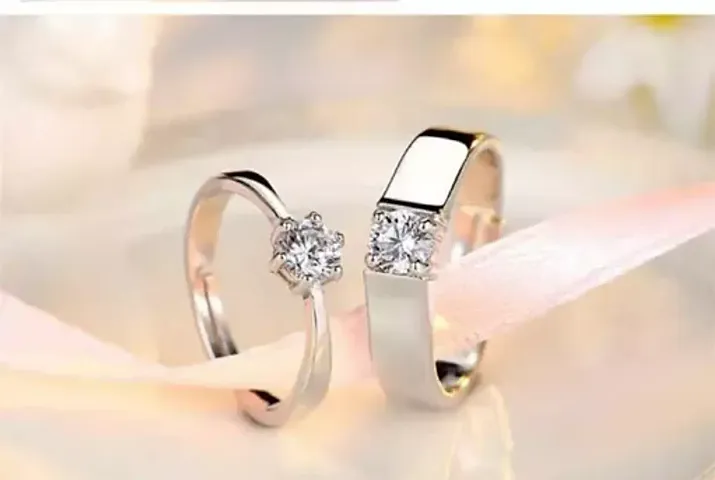 Silver Alloy Adjustable Rings Set