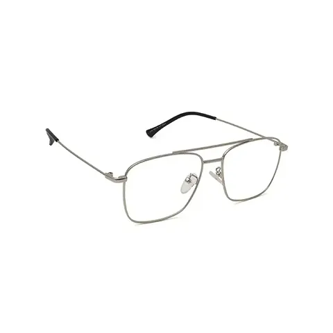 rofek Full Rim Square Anti glare Polycarbonate Clear Lens Metal Spectacles Frame for Men and Women | Unisex Eyewear