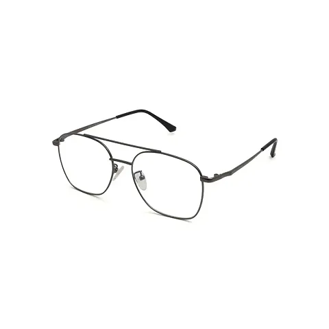 U.S DESIRE Blue cut Computer glasses Zero power transparent Eyeglasses | Anti Glare & UV light blocking spectacles | Square Metal Frame - For Men and Women