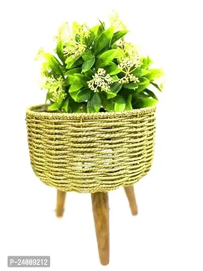 Premium Quality Handmade Twisted Jute Rope Seagrass Planters With Tripod Stand For Indoor Plants - Jute Planter Baskets - Plant Container