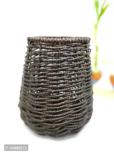 Premium Quality Handmade Twisted Jute Seagrass Flower Pot Perfect For Indoor Planter Pots - Jute Planter Baskets - Plant Container - Set Of 1-thumb0