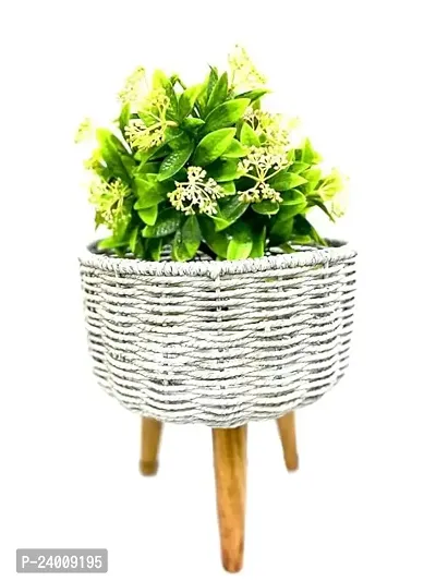 Premium Quality Handmade Twisted Jute Rope Seagrass Planters With Tripod Stand For Indoor Plants - Jute Planter Baskets - Plant Container-thumb0