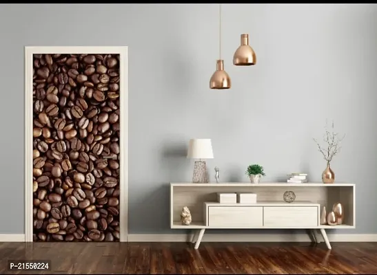 Aadee Craft Coffee Beans Door Wallpaper For Door Self Adhesive Vinyl, Door Sticker Wallpaper Murals Peel And Stick Removable Vinyl For Home Decor,Water Proof (30X78 Inch) (Design 9)-thumb0
