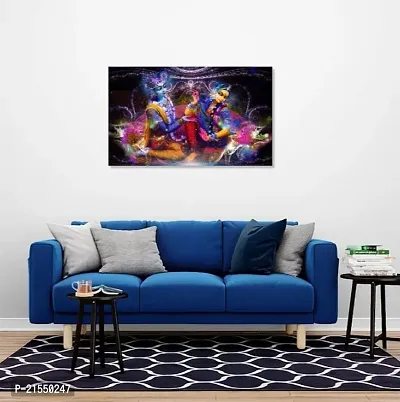 Aadee Craft Beautiful Unframed Radha Krishan Canvas Painting For Living Room | Drawing Room | Multicolour Canvas Painting | Gift For Occasion | (24X16) (24X16 Inch)-thumb0