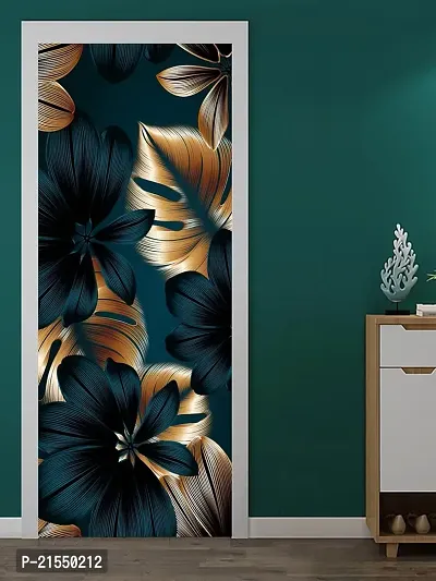 Aadee Craft 3D Floral Door Wallpaper For Door Self Adhesive Vinyl, Door Sticker Wallpaper Murals Peel And Stick Vinyl For Home Decor,Water Proof (30X78 Inch)-thumb0