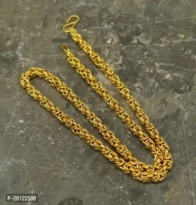 Stylish Gold Plated Brass Snake Chain For Men And Women Gold-Plated Plated Brass Chain 20 Inch Water And Sweat Proof Jawellery-thumb0