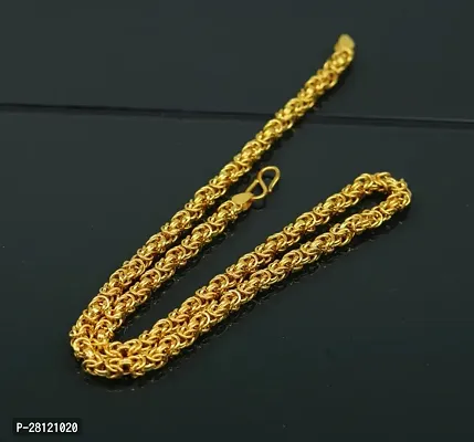 Stylish 1 Gram Gold Plated Chain For Boys And Man Gold-Plated Plated Alloy Chain 20 Inch Water And Sweat Proof Jawellery-thumb0