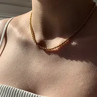 Stylish  Trendy Most Popular Beautiful Design Golden light Gold Plated Chain Gold-plated Plated Alloy Chain (23 Inch)Water And Sweat Proof Jawellery-thumb4