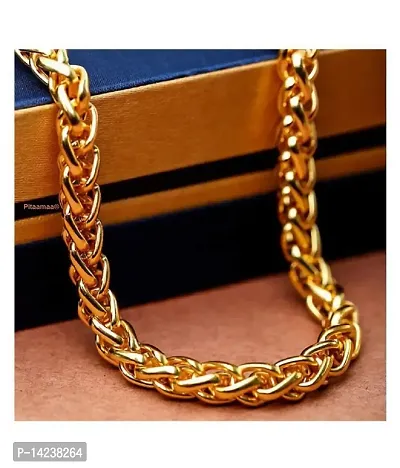 Designer  Gold plated Lotus Chain  Gold-plated Plated Brass Chain (23 Inch)Water And Sweat Proof Jawellery-thumb2