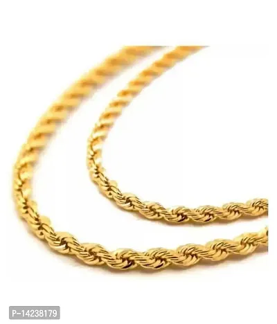 Gold plated 1 Gram  Chain For Boys and Man Gold-plated Alloy Chain (23 Inch)Water And Sweat Proof Jawellery-thumb0