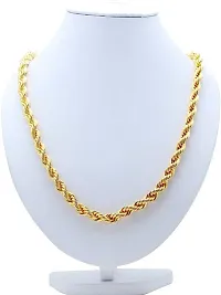 3 Gram Gold plated Chain For Boys and Man Gold-plated Plated Alloy Chain (23 Inch)Water And Sweat Proof Jawellery-thumb1