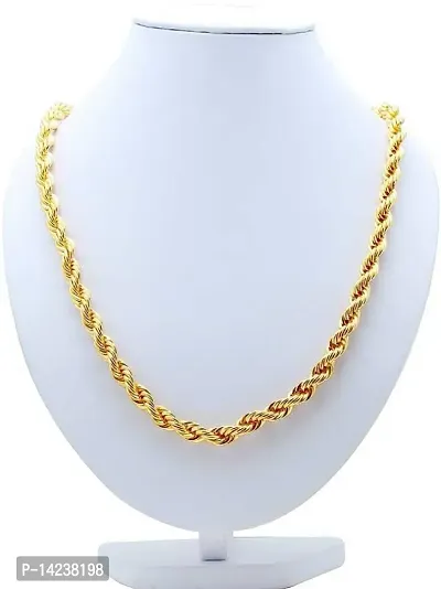 3 Gram Gold plated Chain For Boys and Man Gold-plated Plated Alloy Chain (23 Inch)Water And Sweat Proof Jawellery-thumb2