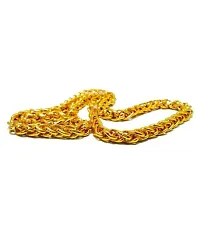 Designer  Gold plated Lotus Chain  Gold-plated Plated Brass Chain (23 Inch)Water And Sweat Proof Jawellery-thumb2