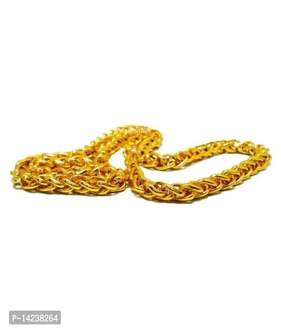 Designer  Gold plated Lotus Chain  Gold-plated Plated Brass Chain (23 Inch)Water And Sweat Proof Jawellery-thumb3