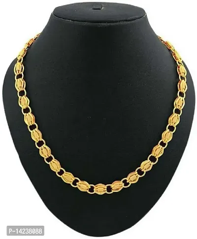 Stylish Trendy Exclusive Gold plated chain for boys and Men Gold-plated Plated Brass Chain(20 Inch)Water And Sweat Proof Jawellery-thumb5