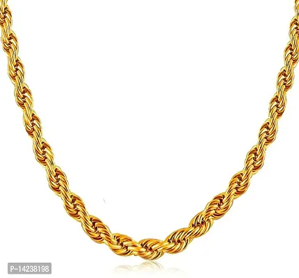 3 Gram Gold plated Chain For Boys and Man Gold-plated Plated Alloy Chain (23 Inch)Water And Sweat Proof Jawellery