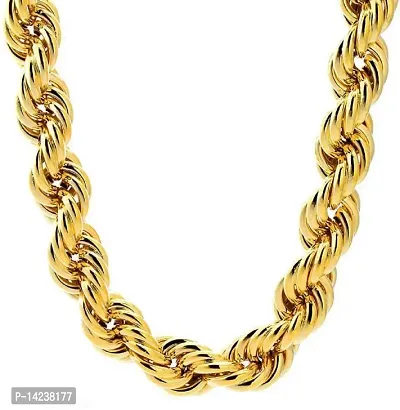 Stylish  Trendy Most Popular Beautiful Design Golden light Gold Plated Chain Gold-plated Plated Alloy Chain (23 Inch)Water And Sweat Proof Jawellery-thumb0