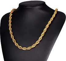 Stylish  Trendy Most Popular Beautiful Design Golden light Gold Plated Chain Gold-plated Plated Alloy Chain (23 Inch)Water And Sweat Proof Jawellery-thumb1