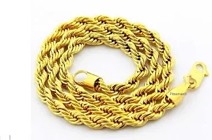 Gold plated 1 Gram  Chain For Boys and Man Gold-plated Alloy Chain (23 Inch)Water And Sweat Proof Jawellery-thumb1