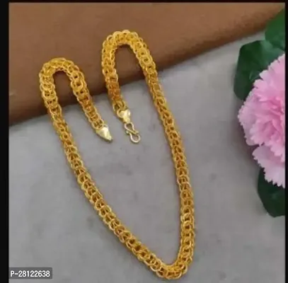 Stylish New Stylish Attractive Gold Traditional Jewellery Short Gold-Plated Plated Brass Chain 20 Inch Water And Sweat Proof Jawellery