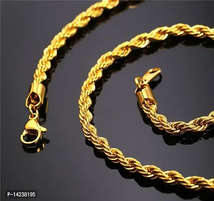 Gold New Trending Chain Gold-plated Plated Brass Chain (23 Inch)Water And Sweat Proof Jawellery-thumb2