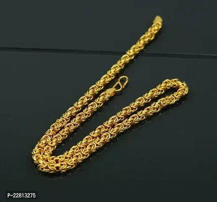 1 Gram Gold plated Chain For Boys and Man Gold-plated Plated Alloy Chain (20 Inch)Water And Sweat Proof Jawellery-thumb0