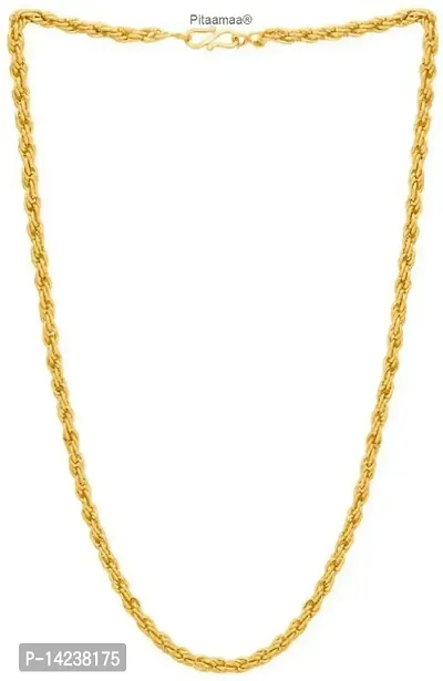 gold plated brass snake chain for men and women  Gold-plated Plated Brass Chain (23 Inch)Water And Sweat Proof Jawellery-thumb3