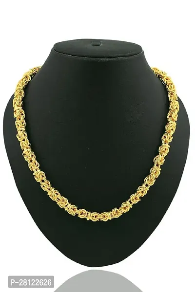 Stylish One Gram Gold Plated Chain Mg607 C Gold-Plated Plated Brass Chain 20 Inch Water And Sweat Proof Jawellery-thumb0