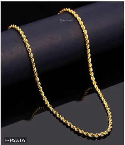 Gold plated 1 Gram  Chain For Boys and Man Gold-plated Alloy Chain (23 Inch)Water And Sweat Proof Jawellery-thumb3