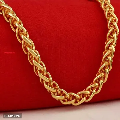 One Gram Gold Plated Chain  (MG607 C) Gold-plated Plated Brass Chain (23 Inch)Water And Sweat Proof Jawellery-thumb0